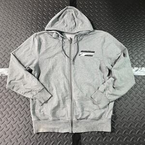 Puma Hoodie Sweatshirt Mens Small Gray Full Zip Logo Athletic Casual